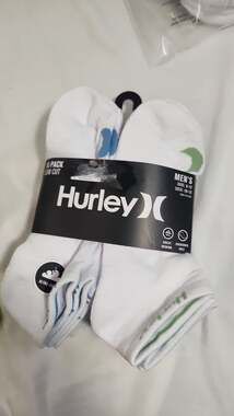 Hurley Men's 10-Pack Low Cut Cushioned Socks, White, Size 10-13